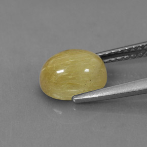 1.89캐럿 천연 무색 골든 루틸 쿼츠, 타원형 컷, 8.3×6.6 mm, 투명한