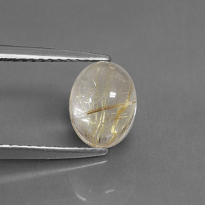 1.54캐럿 천연 무색 골든 루틸 쿼츠, 투명한, 8×6.1 mm, 투명/반투명