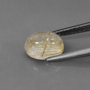1.54캐럿 천연 무색 골든 루틸 쿼츠, 투명한, 8×6.1 mm, 투명/반투명
