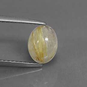 1.30캐럿 천연 무색 골든 루틸 쿼츠, 투명한, 8.1×6.2 mm, 투명/반투명
