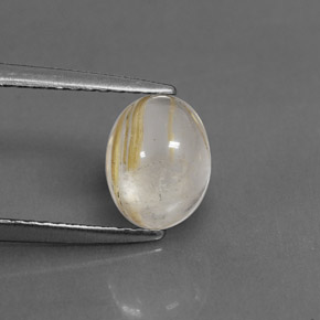 1.56캐럿 천연 무색 골든 루틸 쿼츠, 투명한, 8×6.2 mm, 투명/반투명