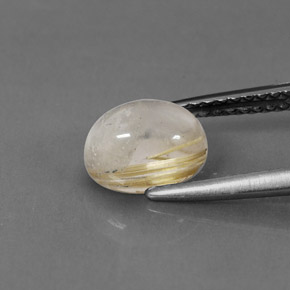 1.56캐럿 천연 무색 골든 루틸 쿼츠, 투명한, 8×6.2 mm, 투명/반투명