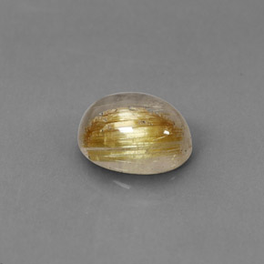 1.77캐럿 천연 무색 골든 루틸 쿼츠, 투명한, 8.4×6.6 mm, 투명/반투명