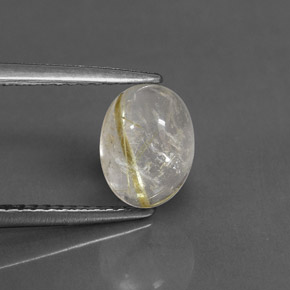 1.48캐럿 천연 무색 골든 루틸 쿼츠, 투명한, 8.1×6.1 mm, 투명/반투명