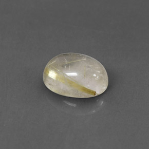 1.48캐럿 천연 무색 골든 루틸 쿼츠, 투명한, 8.1×6.1 mm, 투명/반투명