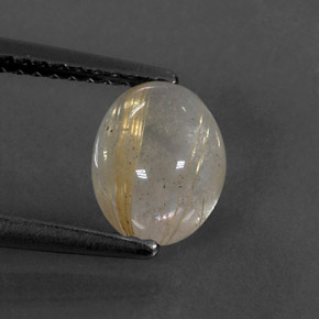 1.59캐럿 천연 무색 골든 루틸 쿼츠, 투명한, 8×6.3 mm, 투명/반투명