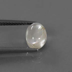 1.41캐럿 천연 무색 골든 루틸 쿼츠, 타원형 컷, 8.2×6 mm, 투명한