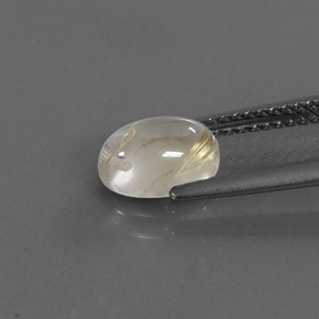 1.41캐럿 천연 무색 골든 루틸 쿼츠, 타원형 컷, 8.2×6 mm, 투명한