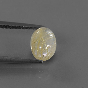 1.51캐럿 천연 무색 골든 루틸 쿼츠, 투명한, 8.1×6.2 mm, 투명/반투명