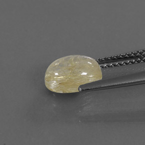 1.51캐럿 천연 무색 골든 루틸 쿼츠, 투명한, 8.1×6.2 mm, 투명/반투명