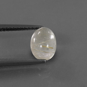 1.40캐럿 천연 무색 골든 루틸 쿼츠, 투명한, 8.3×6.1 mm, 투명/반투명
