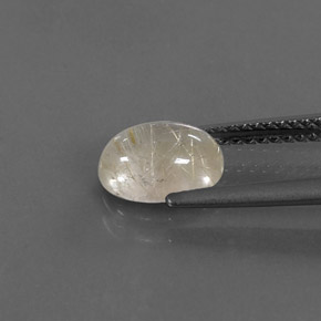 1.40캐럿 천연 무색 골든 루틸 쿼츠, 투명한, 8.3×6.1 mm, 투명/반투명