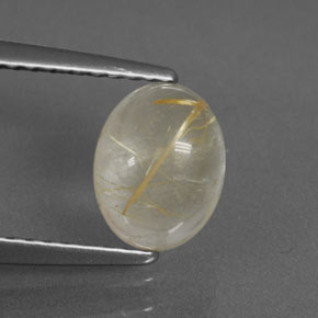 1.49캐럿 천연 무색 골든 루틸 쿼츠, 투명한, 7.9×6.1 mm, 투명/반투명