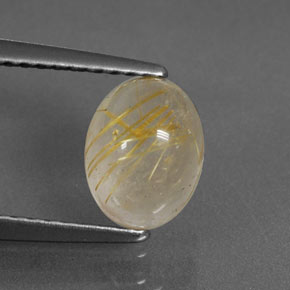 1.53캐럿 천연 무색 골든 루틸 쿼츠, 투명한, 8×6.2 mm, 투명/반투명