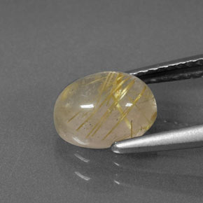 1.53캐럿 천연 무색 골든 루틸 쿼츠, 투명한, 8×6.2 mm, 투명/반투명