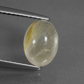 1.70캐럿 천연 무색 골든 루틸 쿼츠, 투명한, 8.4×6.3 mm, 투명/반투명