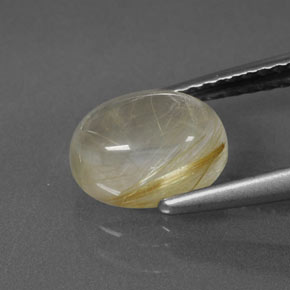 1.70캐럿 천연 무색 골든 루틸 쿼츠, 투명한, 8.4×6.3 mm, 투명/반투명