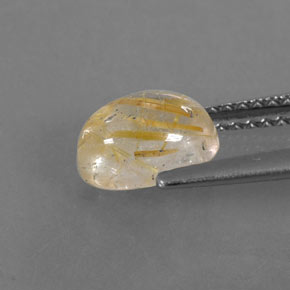 1.48캐럿 천연 무색 골든 루틸 쿼츠, 투명한, 7.9×6.2 mm, 투명/반투명
