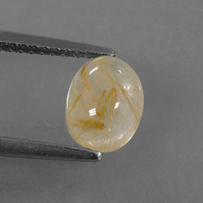 1.32캐럿 천연 무색 골든 루틸 쿼츠, 투명한, 8×6.2 mm, 투명/반투명