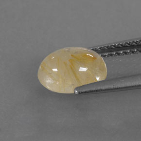 1.32캐럿 천연 무색 골든 루틸 쿼츠, 투명한, 8×6.2 mm, 투명/반투명