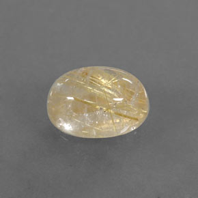 1.63캐럿 천연 무색 골든 루틸 쿼츠, 투명한, 8.2×6.1 mm, 투명/반투명