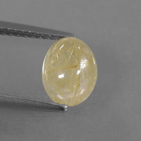 1.60캐럿 천연 무색 골든 루틸 쿼츠, 투명한, 8×6.3 mm, 투명/반투명