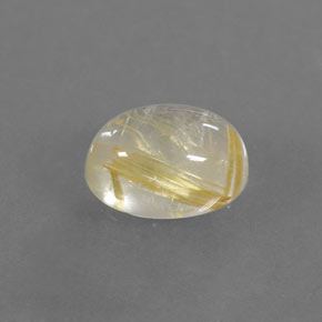 1.52캐럿 천연 무색 골든 루틸 쿼츠, 투명한, 8.1×6.2 mm, 투명/반투명