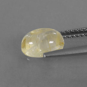 1.52캐럿 천연 무색 골든 루틸 쿼츠, 투명한, 8.1×6.2 mm, 투명/반투명