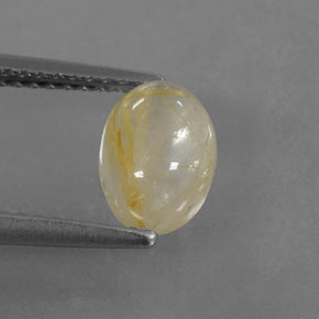 1.49캐럿 천연 무색 골든 루틸 쿼츠, 투명한, 8×6 mm, 투명/반투명