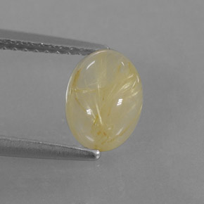 1.57캐럿 천연 무색 골든 루틸 쿼츠, 투명한, 8.2×6.1 mm, 투명/반투명