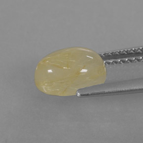 1.57캐럿 천연 무색 골든 루틸 쿼츠, 투명한, 8.2×6.1 mm, 투명/반투명