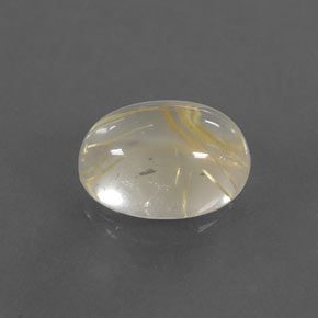 1.79캐럿 천연 무색 골든 루틸 쿼츠, 타원형 컷, 8.6×6.4 mm, 투명한