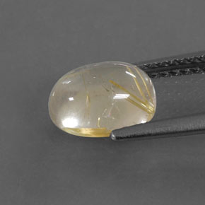 1.79캐럿 천연 무색 골든 루틸 쿼츠, 타원형 컷, 8.6×6.4 mm, 투명한