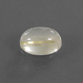 1.40캐럿 천연 무색 골든 루틸 쿼츠, 타원형 컷, 8.1×5.9 mm, 투명한