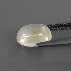 1.40캐럿 천연 무색 골든 루틸 쿼츠, 타원형 컷, 8.1×5.9 mm, 투명한
