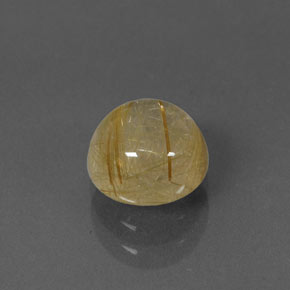 1.71캐럿 천연 무색 골든 루틸 쿼츠, 투명한, 7.09 mm, 투명/반투명