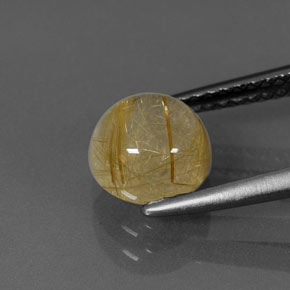 1.71캐럿 천연 무색 골든 루틸 쿼츠, 투명한, 7.09 mm, 투명/반투명