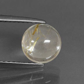 1.53캐럿 천연 무색 골든 루틸 쿼츠, 라운드 컷, 7.14 mm, 투명한