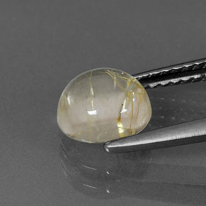 1.53캐럿 천연 무색 골든 루틸 쿼츠, 라운드 컷, 7.14 mm, 투명한