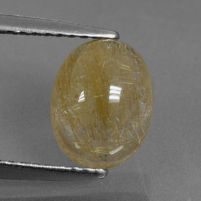 2.10캐럿 천연 무색 골든 루틸 쿼츠, 투명한, 8.9×7 mm, 투명/반투명