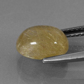 2.10캐럿 천연 무색 골든 루틸 쿼츠, 투명한, 8.9×7 mm, 투명/반투명