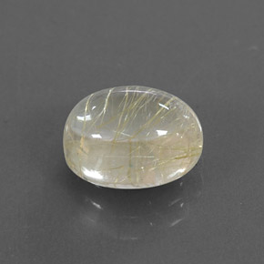 2.45캐럿 천연 무색 골든 루틸 쿼츠, 투명한, 9.1×7.1 mm, 투명/반투명
