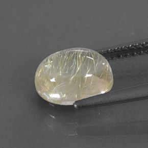 2.45캐럿 천연 무색 골든 루틸 쿼츠, 투명한, 9.1×7.1 mm, 투명/반투명