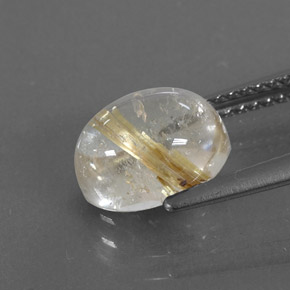 2.72캐럿 천연 무색 골든 루틸 쿼츠, 투명한, 9.2×7.2 mm, 투명/반투명