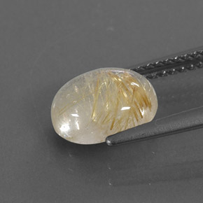 1.97캐럿 천연 무색 골든 루틸 쿼츠, 투명한, 9.1×7.1 mm, 투명/반투명