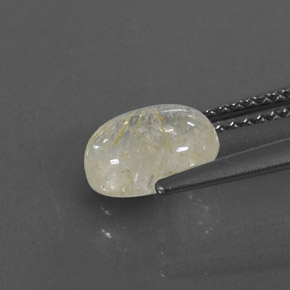 1.61캐럿 천연 무색 골든 루틸 쿼츠, 투명한, 8.2×6.1 mm, 투명/반투명