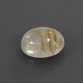 2.04캐럿 천연 무색 골든 루틸 쿼츠, 투명한, 9×7.2 mm, 투명/반투명