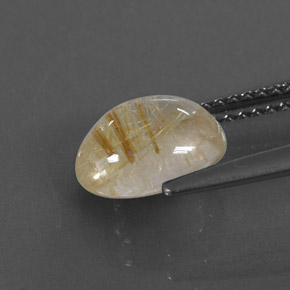 2.04캐럿 천연 무색 골든 루틸 쿼츠, 투명한, 9×7.2 mm, 투명/반투명