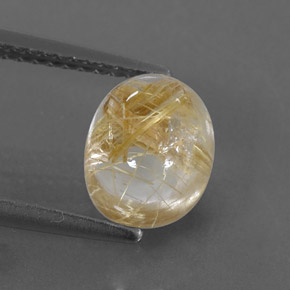 2.29캐럿 천연 무색 골든 루틸 쿼츠, 투명한, 8.8×7 mm, 투명/반투명