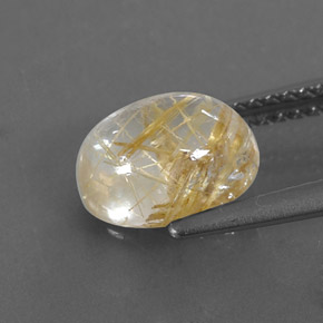 2.29캐럿 천연 무색 골든 루틸 쿼츠, 투명한, 8.8×7 mm, 투명/반투명